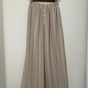 Sincerely Jules Wide Leg Pants - Tan/White S